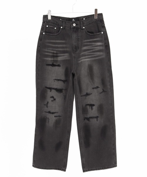 CAMBIO(カンビオ)の「mp13856-Distressed Denim Relax Straight Pants デニムパンツ(デニムパンツ・メンズ・ブラック/インディゴブルー・S/M/L)」の17枚目の写真