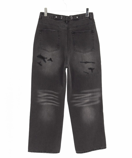 CAMBIO(カンビオ)の「mp13856-Distressed Denim Relax Straight Pants デニムパンツ(デニムパンツ・メンズ・ブラック/インディゴブルー・S/M/L)」の18枚目の写真