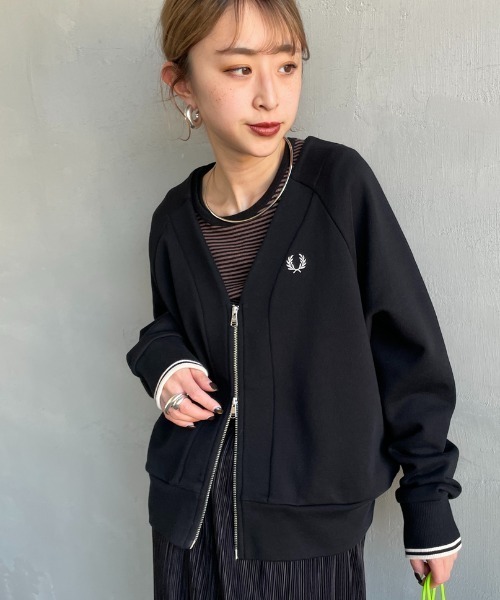 トレーナー スウェット 「WEB先行予約」「FRED PERRY/フレッドペリー」 ジップスルー スウェットカーディガン レディース WEB先行予約】[FRED PERRY/フレッドペリー] ジップスルー