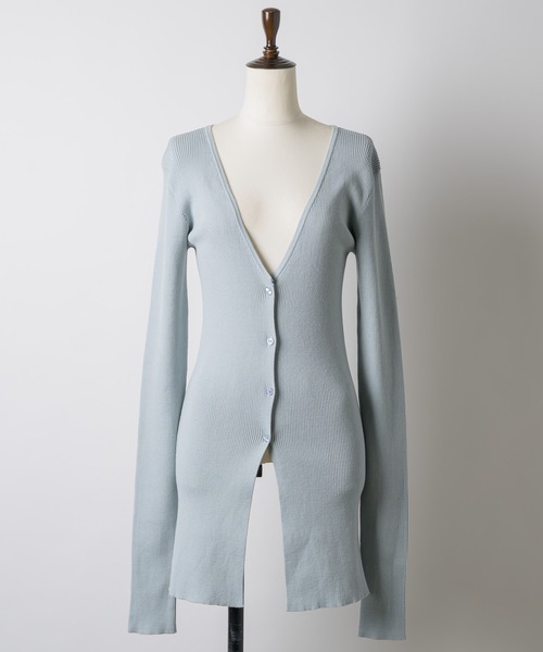 LA BELLE ETUDE(ラベルエチュード)の「バックスリットリブカーディガン(カーディガン/ボレロ・レディース・ブラック/ブルー/レッド/ブラウン/アイボリー/ピンク/ミント・FREE)」の5枚目の写真