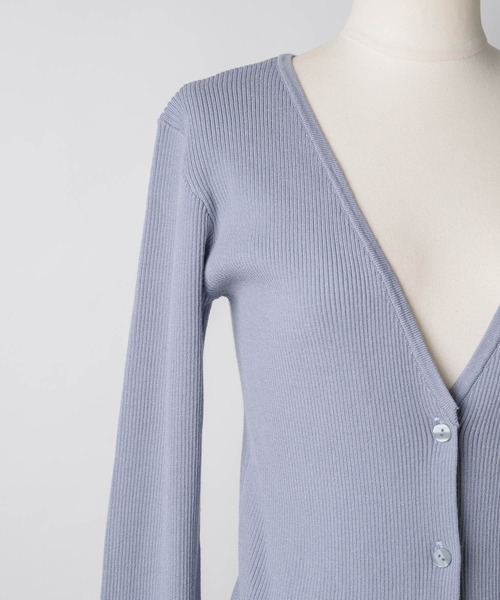 LA BELLE ETUDE(ラベルエチュード)の「バックスリットリブカーディガン(カーディガン/ボレロ・レディース・ブラック/ブルー/レッド/ブラウン/アイボリー/ピンク/ミント・FREE)」の14枚目の写真