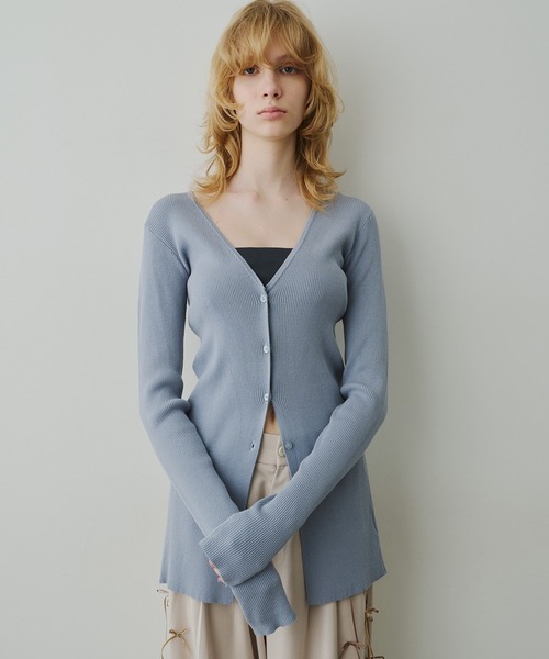 LA BELLE ETUDE(ラベルエチュード)の「バックスリットリブカーディガン(カーディガン/ボレロ・レディース・ブラック/ブルー/レッド/ブラウン/アイボリー/ピンク/ミント・FREE)」の22枚目の写真