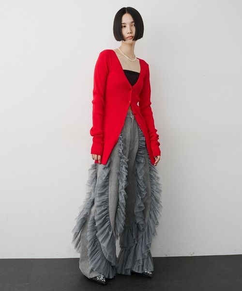 LA BELLE ETUDE(ラベルエチュード)の「バックスリットリブカーディガン(カーディガン/ボレロ・レディース・ブラック/ブルー/レッド/ブラウン/アイボリー/ピンク/ミント・FREE)」の19枚目の写真