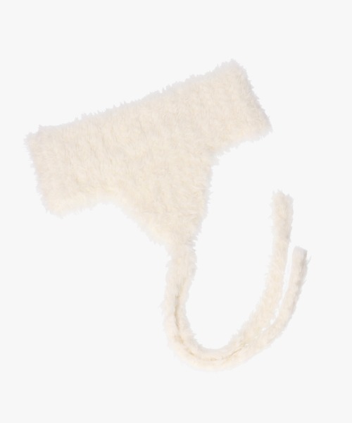 OVERRIDE（オーバーライド）の「OVERRIDE  KNIT FURRY FLAPBAND / オーバーライド（ヘアバンド・レディース・ホワイト/ピンク/ベージュ・57~59cm）」の5枚目の写真