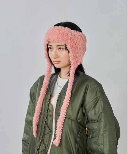 OVERRIDE（オーバーライド）の「OVERRIDE  KNIT FURRY FLAPBAND / オーバーライド（ヘアバンド・レディース・ホワイト/ピンク/ベージュ・57~59cm）」の12枚目の写真