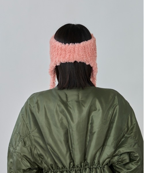 OVERRIDE（オーバーライド）の「OVERRIDE  KNIT FURRY FLAPBAND / オーバーライド（ヘアバンド・レディース・ホワイト/ピンク/ベージュ・57~59cm）」の15枚目の写真