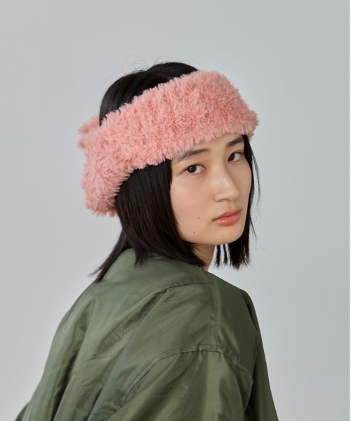 OVERRIDE（オーバーライド）の「OVERRIDE  KNIT FURRY FLAPBAND / オーバーライド（ヘアバンド・レディース・ホワイト/ピンク/ベージュ・57~59cm）」の16枚目の写真