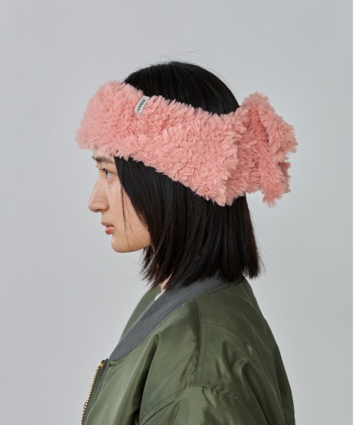 OVERRIDE（オーバーライド）の「OVERRIDE  KNIT FURRY FLAPBAND / オーバーライド（ヘアバンド・レディース・ホワイト/ピンク/ベージュ・57~59cm）」の17枚目の写真