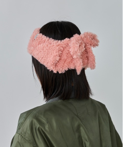 OVERRIDE（オーバーライド）の「OVERRIDE  KNIT FURRY FLAPBAND / オーバーライド（ヘアバンド・レディース・ホワイト/ピンク/ベージュ・57~59cm）」の18枚目の写真
