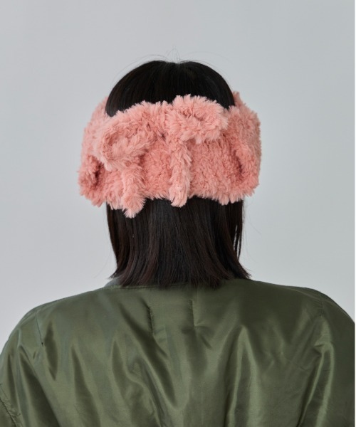 OVERRIDE（オーバーライド）の「OVERRIDE  KNIT FURRY FLAPBAND / オーバーライド（ヘアバンド・レディース・ホワイト/ピンク/ベージュ・57~59cm）」の19枚目の写真