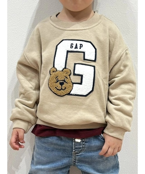 GAP(ギャップ)の「ヴィンテージソフト GAPロゴ スウェットシャツ (幼児・ベビー)(スウェット・キッズ・ベージュ/ネイビー・70cm/80cm/90cm/95cm/100cm/105cm/110cm)」の1枚目の写真