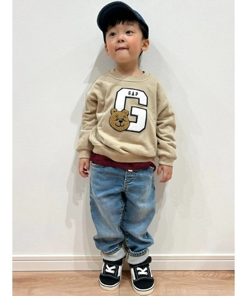 GAP(ギャップ)の「ヴィンテージソフト GAPロゴ スウェットシャツ (幼児・ベビー)(スウェット・キッズ・ベージュ/ネイビー・70cm/80cm/90cm/95cm/100cm/105cm/110cm)」の8枚目の写真