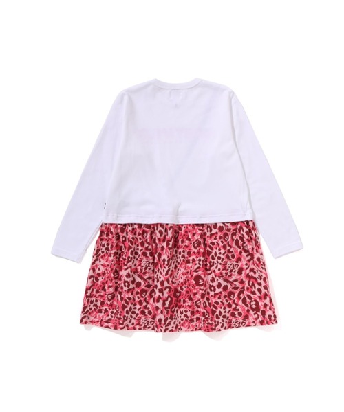 A BATHING APE（アベイシングエイプ）の「WILD LEOPARD PATTERN MILO POCHETTE DRESS（ワンピース・キッズ・ブラック/ホワイト・130/110/120/100/140）」の3枚目の写真