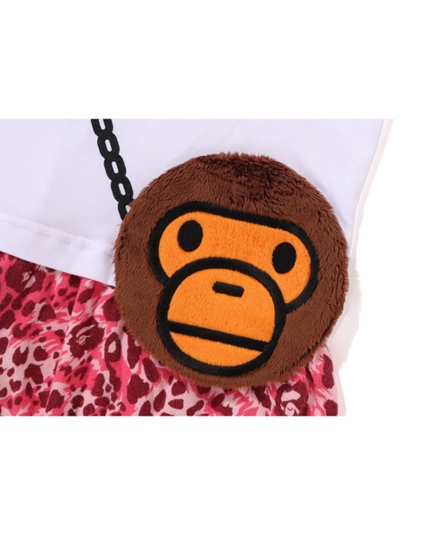 A BATHING APE（アベイシングエイプ）の「WILD LEOPARD PATTERN MILO POCHETTE DRESS（ワンピース・キッズ・ブラック/ホワイト・130/110/120/100/140）」の7枚目の写真