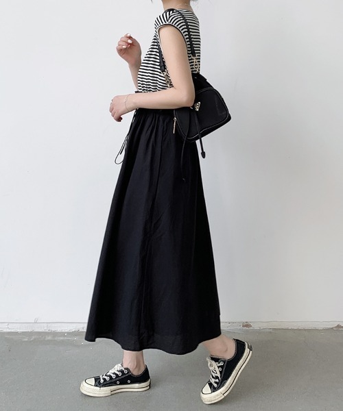 Doux Belle(ドゥーベル)の「ウエストリボンノースリーブワンピース(ワンピース・レディース・ブラック/ホワイト/ホワイト系その他/ネイビー/ストライプ・MEDIUM)」の11枚目の写真