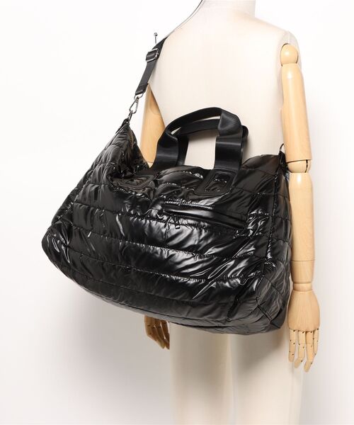 COMON+(コモンプラス)の「撥水加工で大容量35L 機内持ち込み可能 ボストンバッグ(ボストンバッグ・レディース・シルバー/ブラック/アイボリー・FREE)」の12枚目の写真