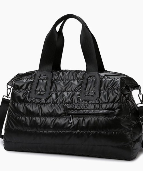 COMON+(コモンプラス)の「撥水加工で大容量35L 機内持ち込み可能 ボストンバッグ(ボストンバッグ・レディース・シルバー/ブラック/アイボリー・FREE)」の13枚目の写真