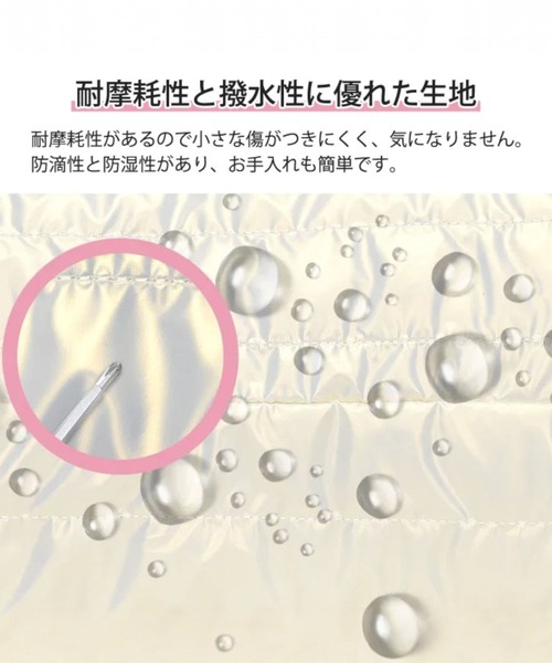 COMON+(コモンプラス)の「撥水加工で大容量35L 機内持ち込み可能 ボストンバッグ(ボストンバッグ・レディース・シルバー/ブラック/アイボリー・FREE)」の5枚目の写真