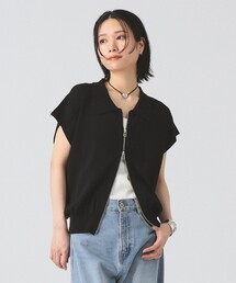 Ray BEAMS | フレンチスリーブ ジップ ポロ カーディガン(カーディガン/ボレロ)