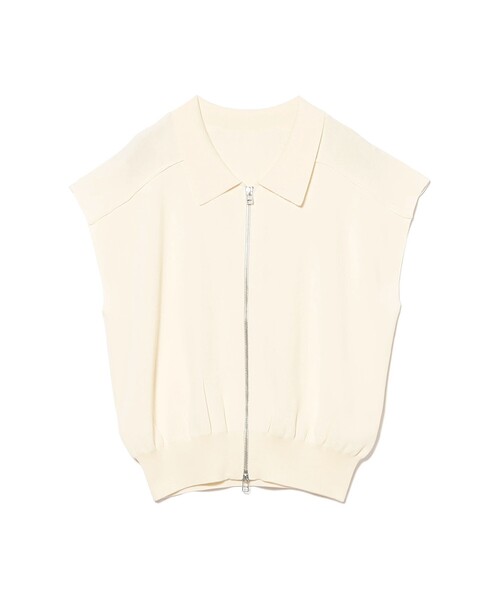 Ray BEAMS（レイビームス）の「フレンチスリーブ ジップ ポロ カーディガン（カーディガン/ボレロ・レディース・ブラック/アイボリー・ONE SIZE）」の10枚目の写真