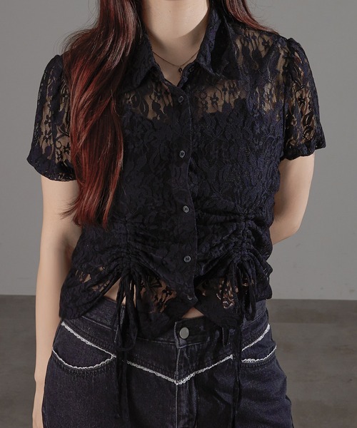 apres jour mignon(アプレジュールミニョン)の「ドロストリボンパフシャツ【ZOZOTOWN限定アイテム】(シャツ/ブラウス・レディース・ホワイト系その他/ブラック/ブラウン系その他/オフホワイト/チャコールグレー/ブルー・X-LARGE/フリー)」の12枚目の写真