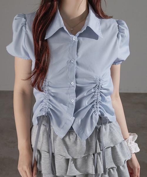 apres jour mignon(アプレジュールミニョン)の「ドロストリボンパフシャツ【ZOZOTOWN限定アイテム】(シャツ/ブラウス・レディース・ホワイト系その他/ブラック/ブラウン系その他/オフホワイト/チャコールグレー/ブルー・X-LARGE/フリー)」の18枚目の写真