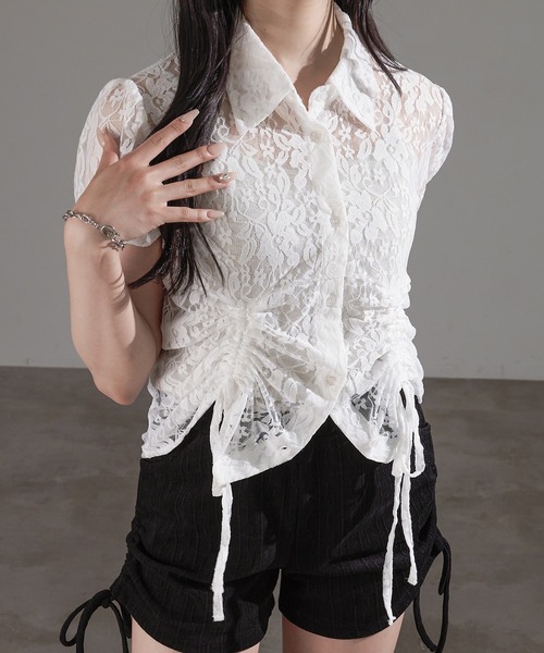 apres jour mignon(アプレジュールミニョン)の「ドロストリボンパフシャツ【ZOZOTOWN限定アイテム】(シャツ/ブラウス・レディース・ホワイト系その他/ブラック/ブラウン系その他/オフホワイト/チャコールグレー/ブルー・X-LARGE/フリー)」の21枚目の写真