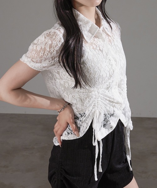 apres jour mignon(アプレジュールミニョン)の「ドロストリボンパフシャツ【ZOZOTOWN限定アイテム】(シャツ/ブラウス・レディース・ホワイト系その他/ブラック/ブラウン系その他/オフホワイト/チャコールグレー/ブルー・X-LARGE/フリー)」の22枚目の写真