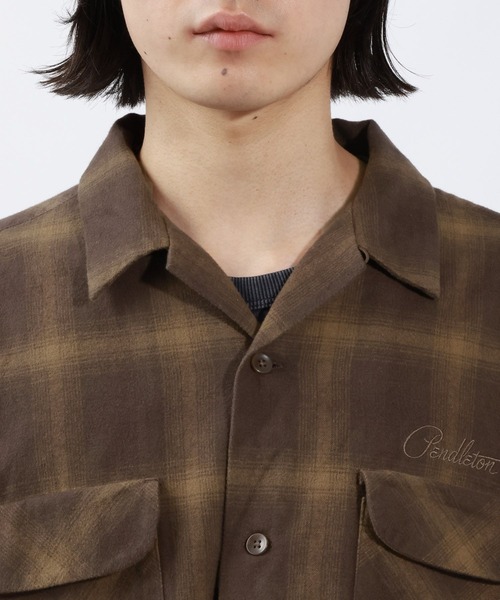 PENDLETON（ペンドルトン）の「【PENDLETON(ペンドルトン)】別注オープンカラーチェックシャツ（シャツ/ブラウス・メンズ・ブラウン/ブルー・MEDIUM/LARGE）」の3枚目の写真