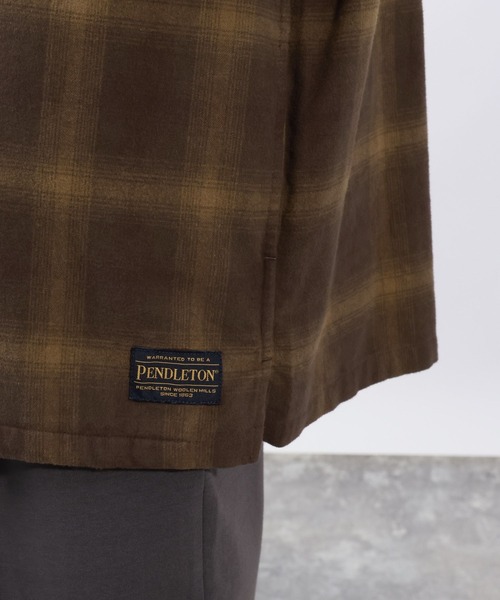 PENDLETON（ペンドルトン）の「【PENDLETON(ペンドルトン)】別注オープンカラーチェックシャツ（シャツ/ブラウス・メンズ・ブラウン/ブルー・MEDIUM/LARGE）」の6枚目の写真