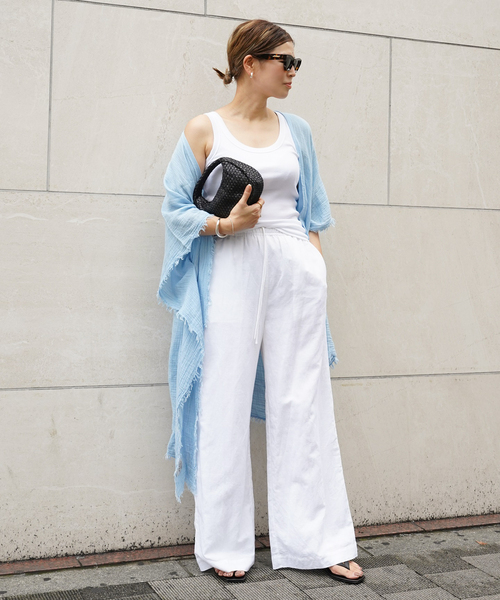 Deuxieme Classe(ドゥーズィエムクラス)の「Cotton Linen Relax パンツ(その他パンツ・レディース・ホワイト/ブラウン・36/38)」の6枚目の写真