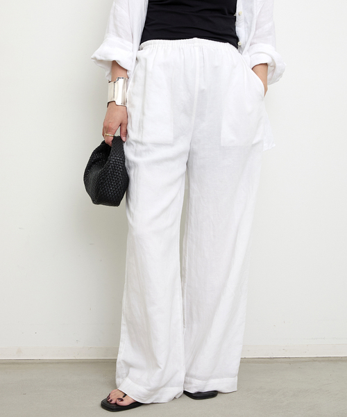 Deuxieme Classe(ドゥーズィエムクラス)の「Cotton Linen Relax パンツ(その他パンツ・レディース・ホワイト/ブラウン・36/38)」の8枚目の写真