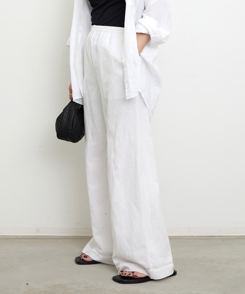 Deuxieme Classe(ドゥーズィエムクラス)の「Cotton Linen Relax パンツ(その他パンツ・レディース・ホワイト/ブラウン・36/38)」の9枚目の写真