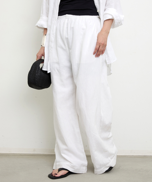 Deuxieme Classe(ドゥーズィエムクラス)の「Cotton Linen Relax パンツ(その他パンツ・レディース・ホワイト/ブラウン・36/38)」の10枚目の写真