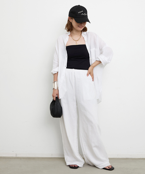 Deuxieme Classe(ドゥーズィエムクラス)の「Cotton Linen Relax パンツ(その他パンツ・レディース・ホワイト/ブラウン・36/38)」の11枚目の写真