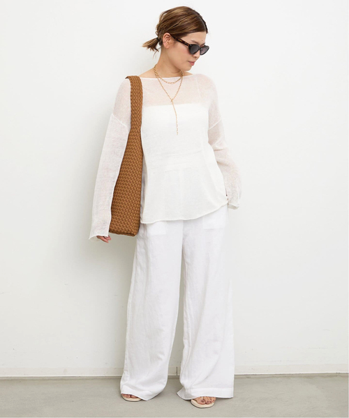 Deuxieme Classe(ドゥーズィエムクラス)の「Cotton Linen Relax パンツ(その他パンツ・レディース・ホワイト/ブラウン・36/38)」の21枚目の写真