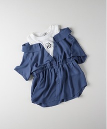 Right-on | 【VIVIAN BLUE】オフショルダー風ドッキングシャツ(その他トップス)