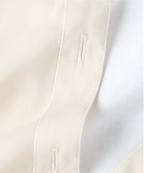 Right-on（ライトオン）の「【VIVIAN BLUE】オフショルダー風ドッキングシャツ（その他トップス・キッズ・ホワイト/レンガ/ブルー・130/140/150/160）」の4枚目の写真