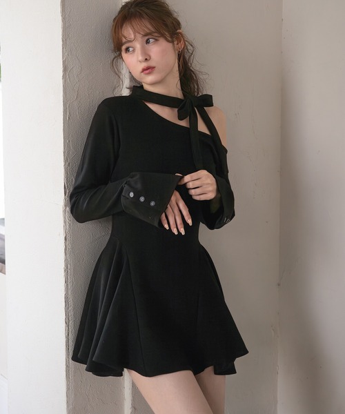 SANDRO ボウタイ ミニワンピース サンドロ 新品未使用 ワンホン リボン SANDRO ボウタイ ミニワンピース サンドロ 新品未使用 ワンホン リボン