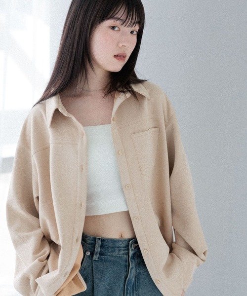 Heather(ヘザー)の「スウェードBIGシャツ 586967(シャツ/ブラウス・レディース・ベージュ/ブラウン/キャメル・FREE)」の5枚目の写真