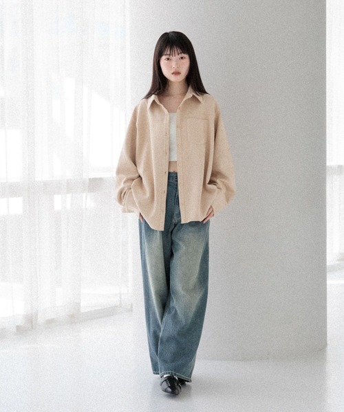 Heather(ヘザー)の「スウェードBIGシャツ 586967(シャツ/ブラウス・レディース・ベージュ/ブラウン/キャメル・FREE)」の7枚目の写真
