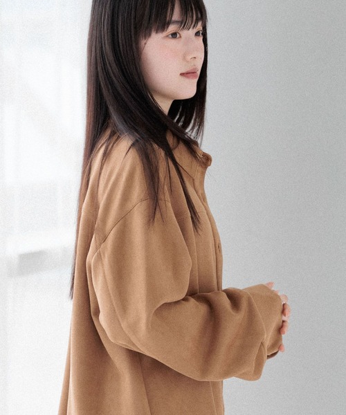 Heather(ヘザー)の「スウェードBIGシャツ 586967(シャツ/ブラウス・レディース・ベージュ/ブラウン/キャメル・FREE)」の11枚目の写真