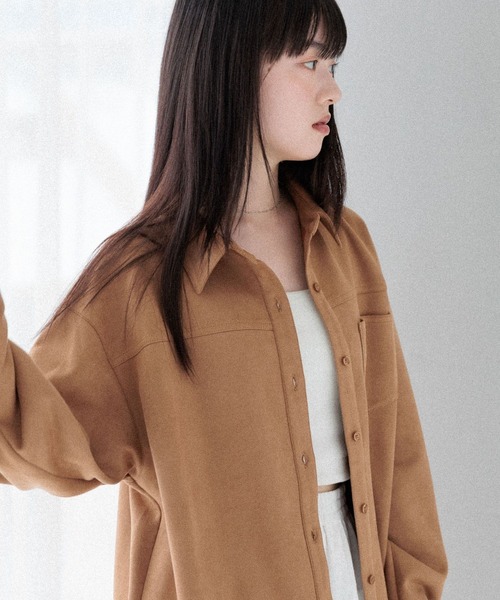 Heather(ヘザー)の「スウェードBIGシャツ 586967(シャツ/ブラウス・レディース・ベージュ/ブラウン/キャメル・FREE)」の12枚目の写真