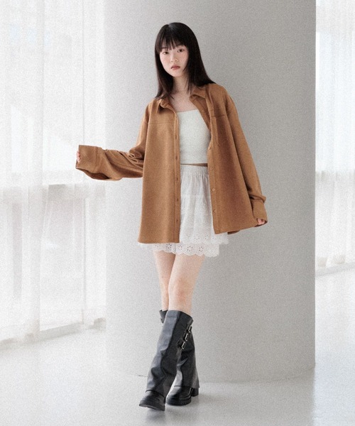 Heather(ヘザー)の「スウェードBIGシャツ 586967(シャツ/ブラウス・レディース・ベージュ/ブラウン/キャメル・FREE)」の13枚目の写真