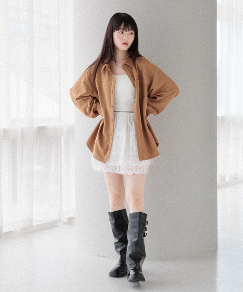 Heather(ヘザー)の「スウェードBIGシャツ 586967(シャツ/ブラウス・レディース・ベージュ/ブラウン/キャメル・FREE)」の15枚目の写真