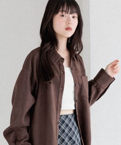Heather(ヘザー)の「スウェードBIGシャツ 586967(シャツ/ブラウス・レディース・ベージュ/ブラウン/キャメル・FREE)」の17枚目の写真