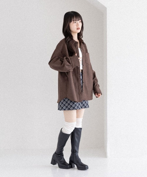 Heather(ヘザー)の「スウェードBIGシャツ 586967(シャツ/ブラウス・レディース・ベージュ/ブラウン/キャメル・FREE)」の21枚目の写真