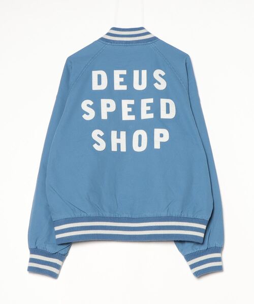 DEUS EX MACHINA(デウスエクスマキナ)の「【DEUS】Stadium Jacket(スタジャン・メンズ・ブルー/ブラック・MEDIUM/LARGE/X-LARGE)」の3枚目の写真