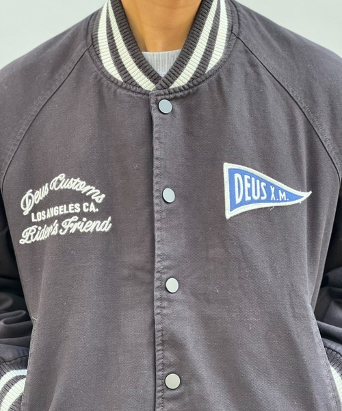 DEUS EX MACHINA(デウスエクスマキナ)の「【DEUS】Stadium Jacket(スタジャン・メンズ・ブルー/ブラック・MEDIUM/LARGE/X-LARGE)」の10枚目の写真