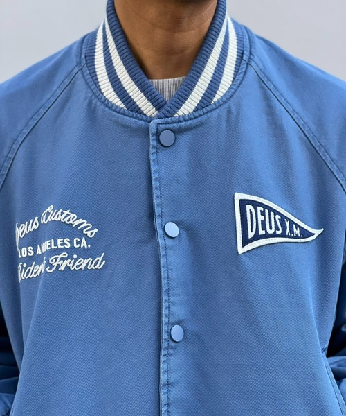 DEUS EX MACHINA(デウスエクスマキナ)の「【DEUS】Stadium Jacket(スタジャン・メンズ・ブルー/ブラック・MEDIUM/LARGE/X-LARGE)」の13枚目の写真